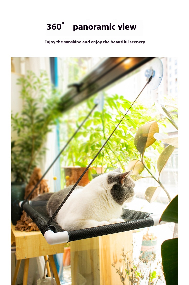 Window-Mounted Cat Hammock with Suction Cups