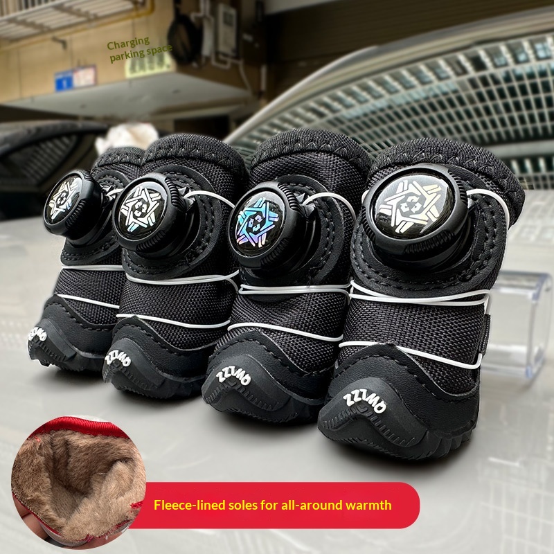 Anti-Slip Winter Dog Boots with Twist-Dial Closure (Set of 4)