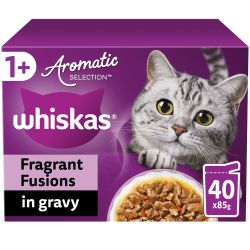 Whiskas Pouches 1+ Adult Cat Aromatic Selection Fragrant Fusions in Gravy 40pk