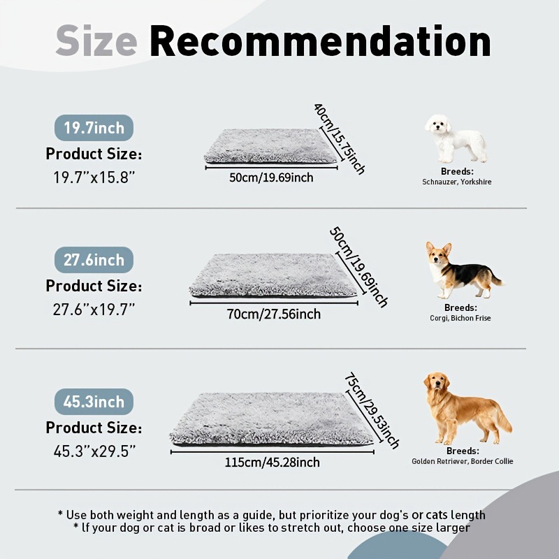 Self-Heating Pet Mat, No Plug Required, Three Sizes, Two Greys