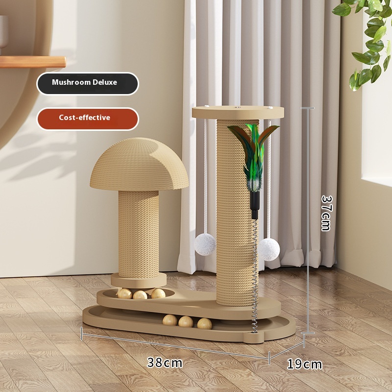 Solid Wood Cat Turntable Scratching Post, Nine Configurations