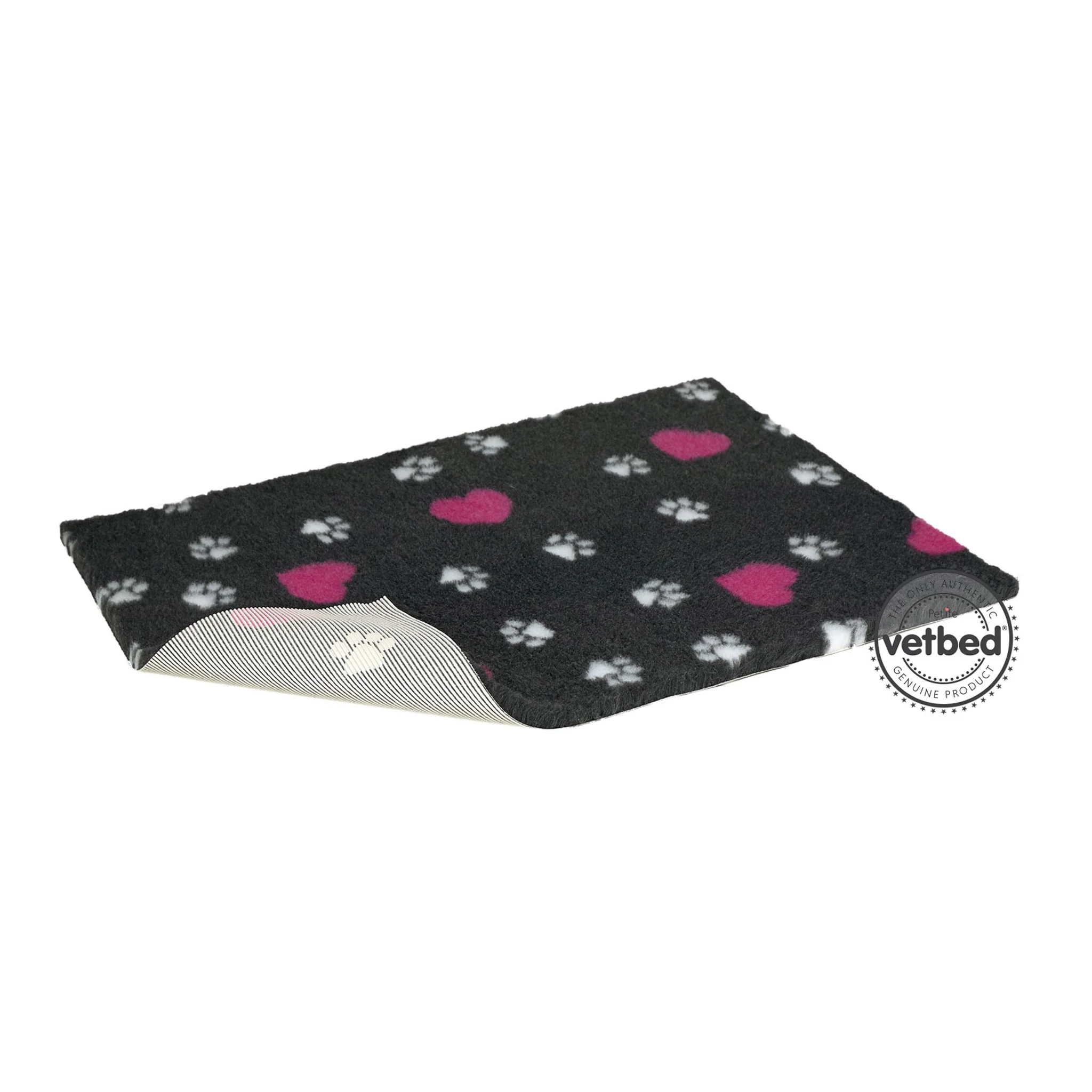 Vetbed Non Slip Charcoal Hearts Paws