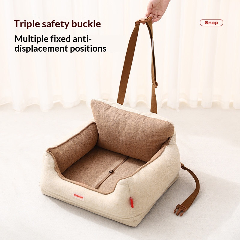 Dog Car Booster Seat Bed With Safety Strap