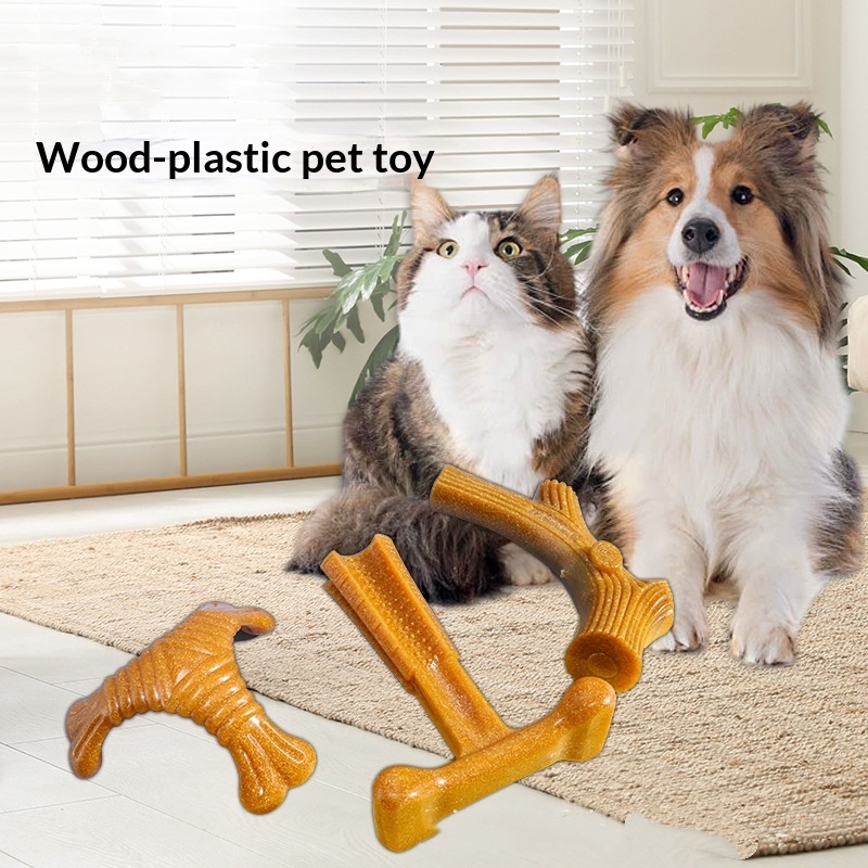 Wood-Plastic Dental Chew Toys For Dogs
