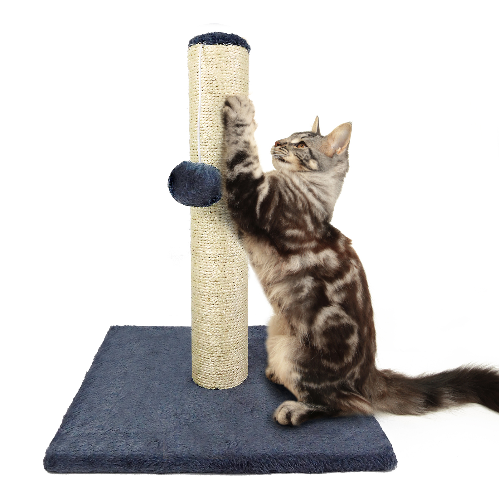 Sisal Cat Scratching Post with Dangling Pom-Pom