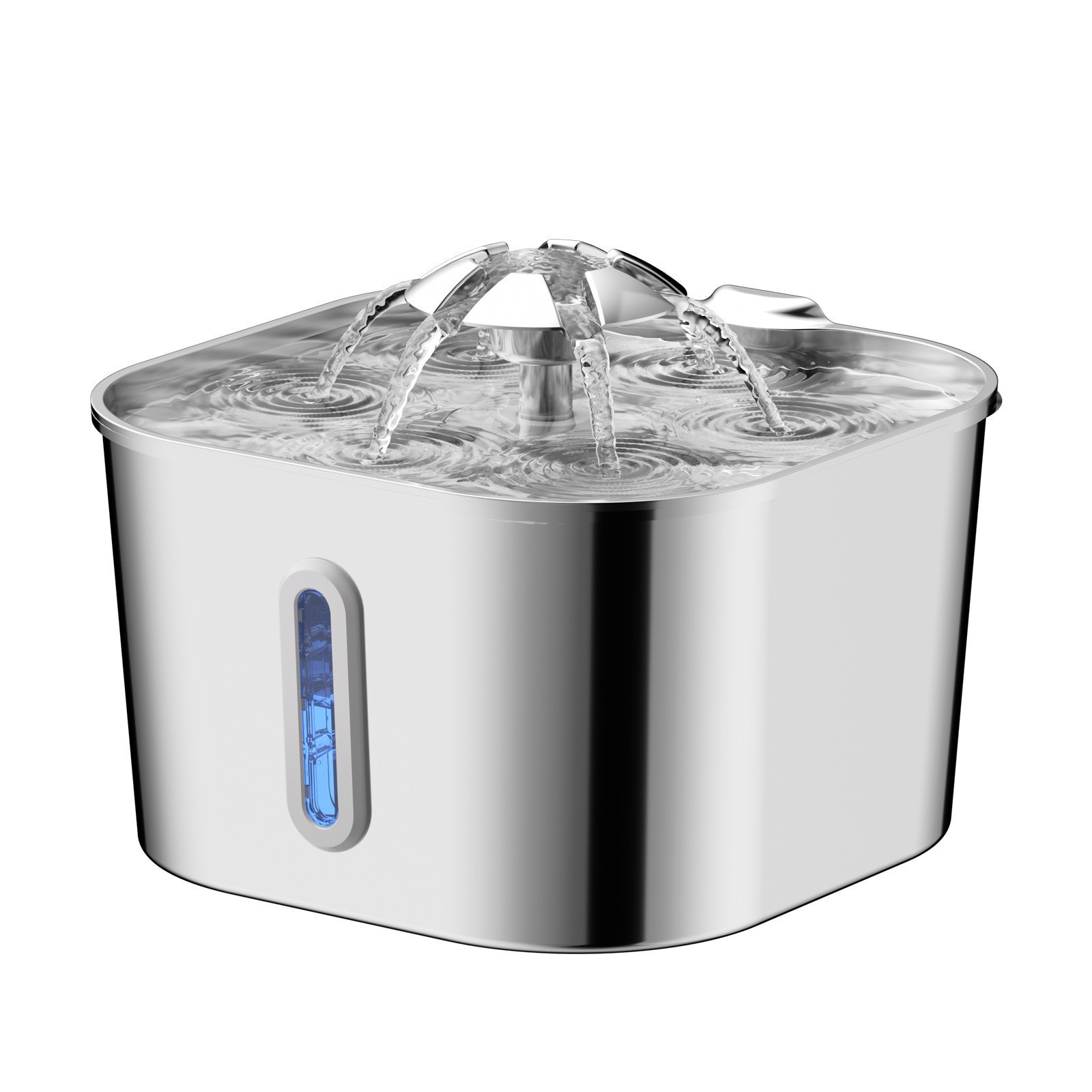Stainless Steel Pet Water Fountain with Flower Spout