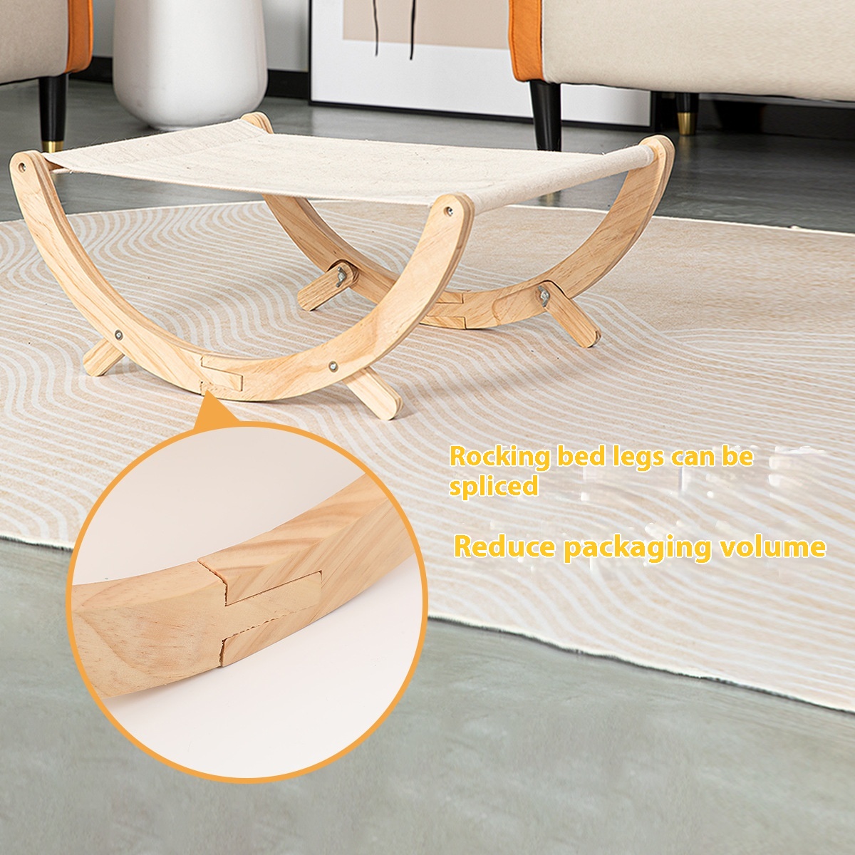 Solid Wood Arch Cat Hammock Bed