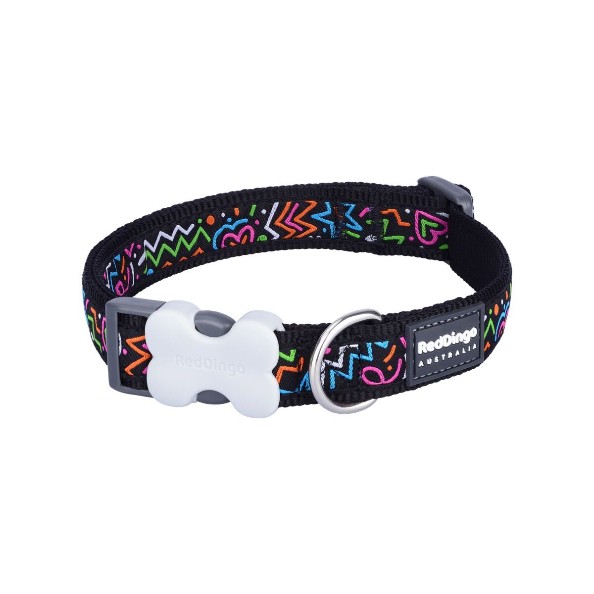 Dog Collar Design Squiggles Black