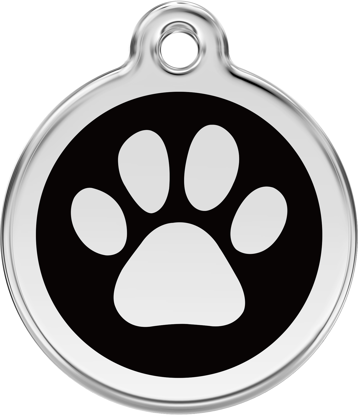 Red Dingo Enamel Paw Print ID Tag