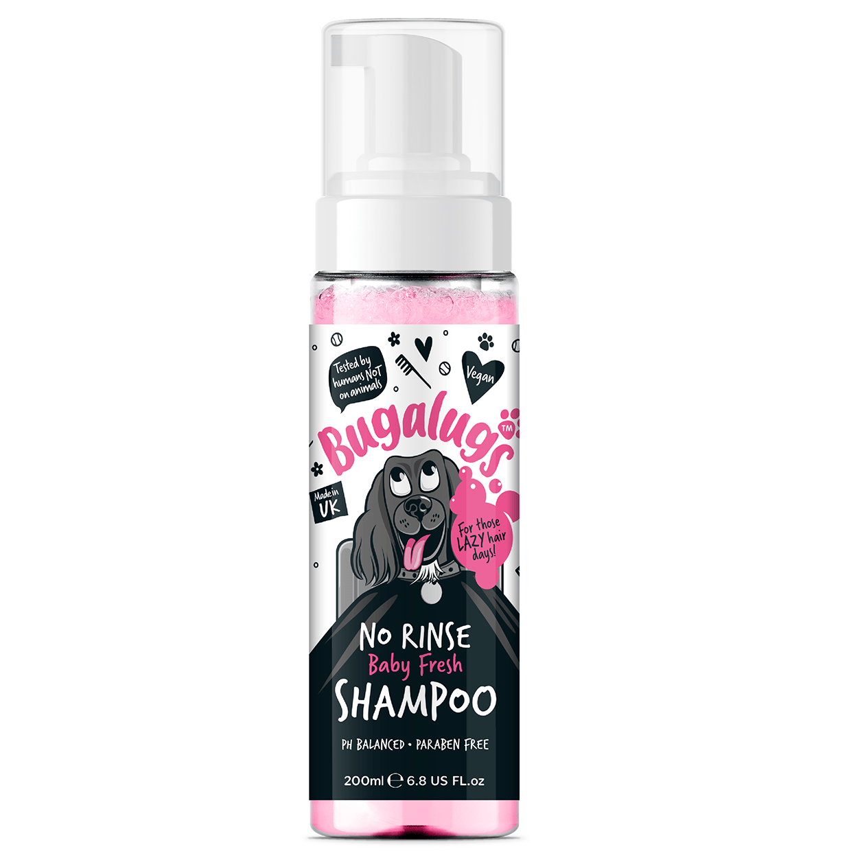 Bugalugs No-Rinse Dog Shampoo 200ml – Baby Fresh & Coconut Lime