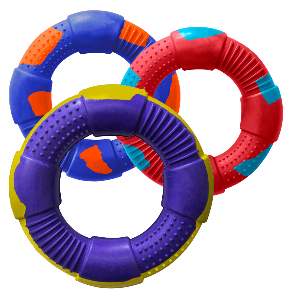 Natural Rubber Ring Chew Toy — Medium & Large