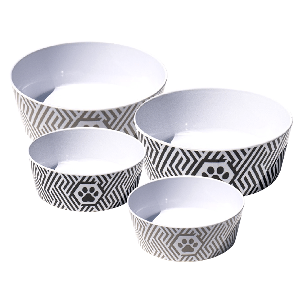 Tarhong Geo Paw Melamine Dog Bowl