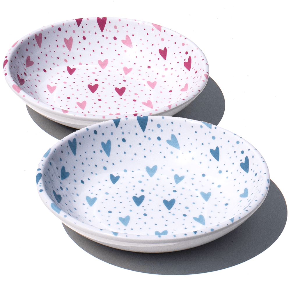 Tarhong Heart Melamine Pet Food Saucer — Pink or Blue