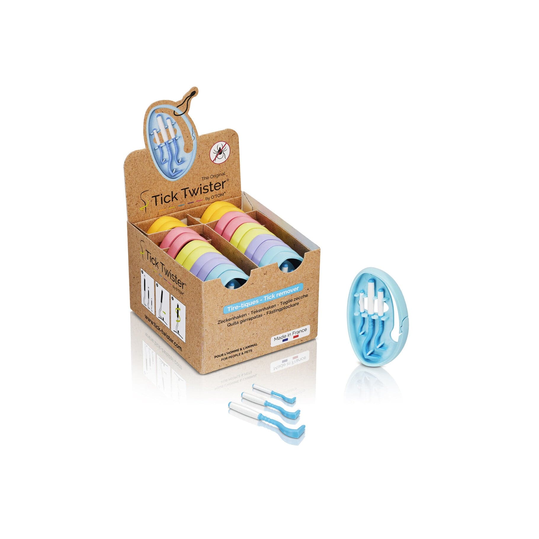O'Tom Tick Twister ClipBox – 3 Hooks (Large, Small & Extra-Small)