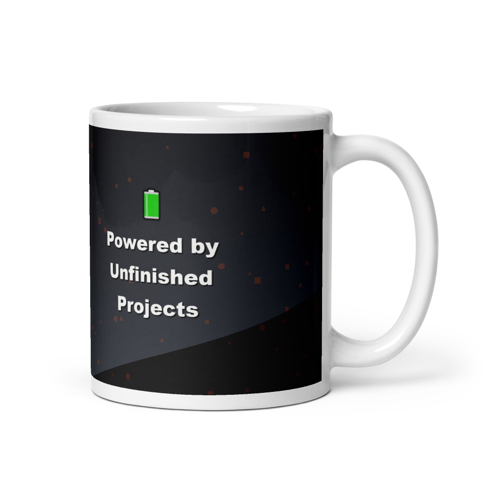 Powered by Unfinished Projects Mug
