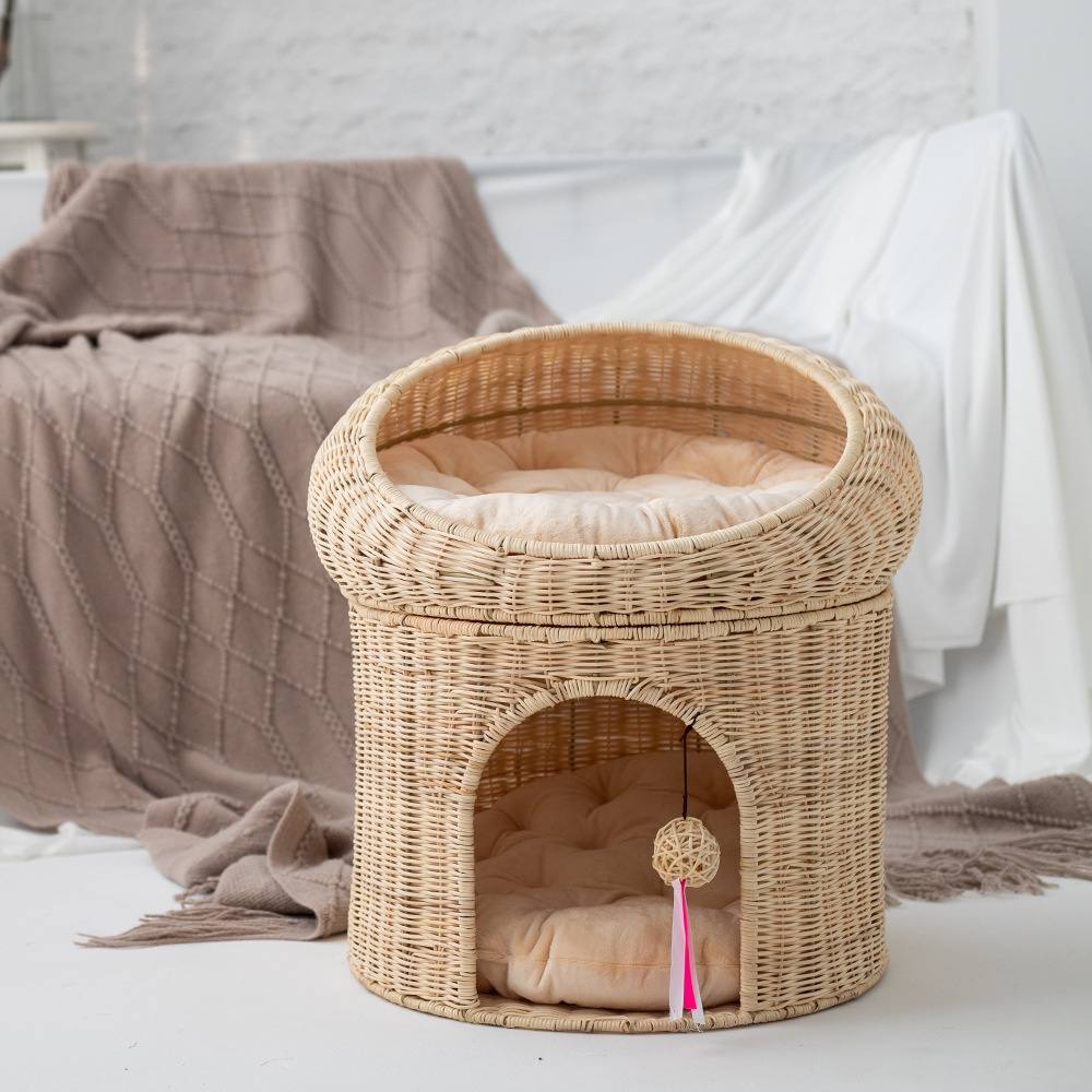 Warm Knitted Double-Layer Calming Pet Bed