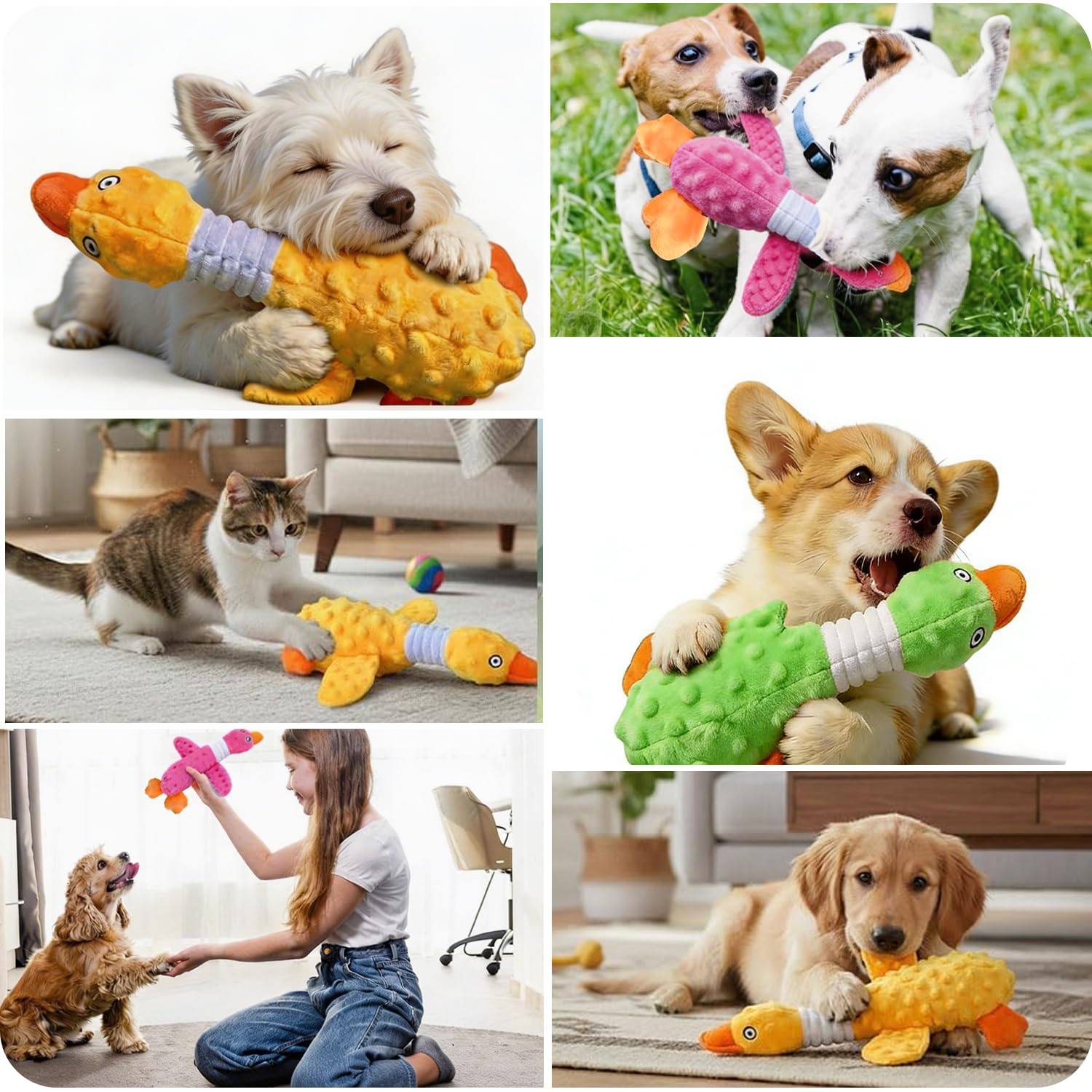 Squeaky Plush Duck Dog Toy