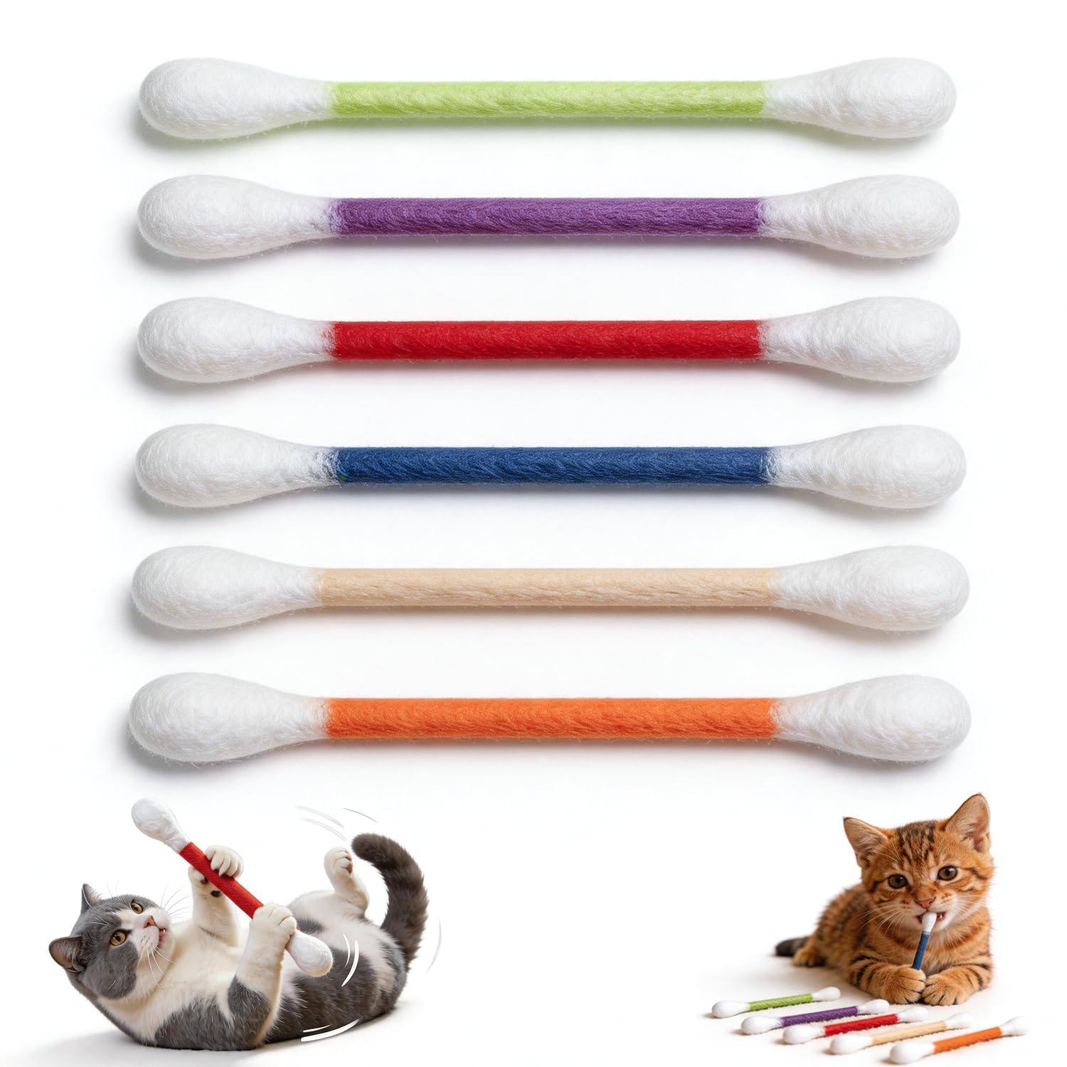Catnip Cotton Swab Cat Kicker Toys