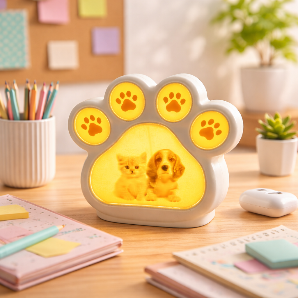 Personalised Pet Paw Memorial Night Light