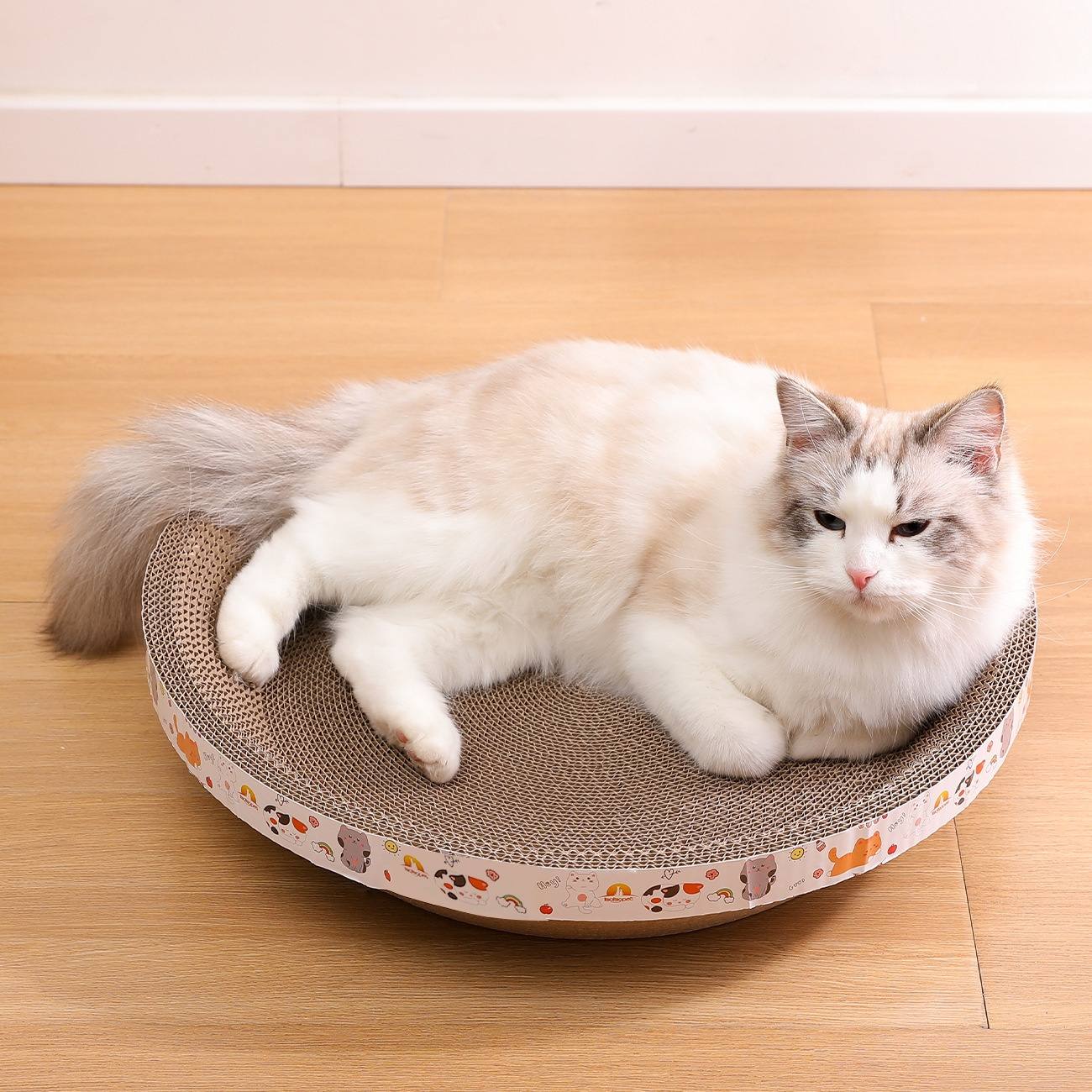 Round Cat Scratching Post With Warm Bed