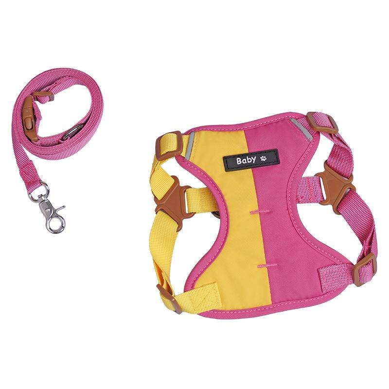 Reflective Two-Tone Dog Harness And Lead Set