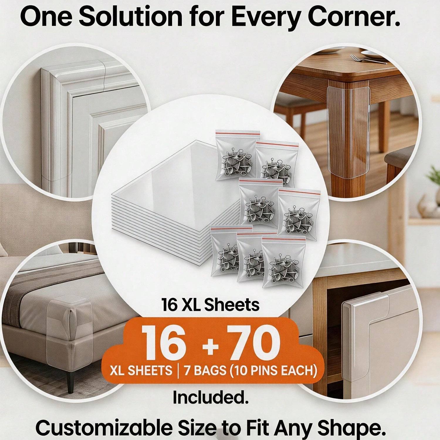 Clear Anti-Scratch Furniture Protector Set