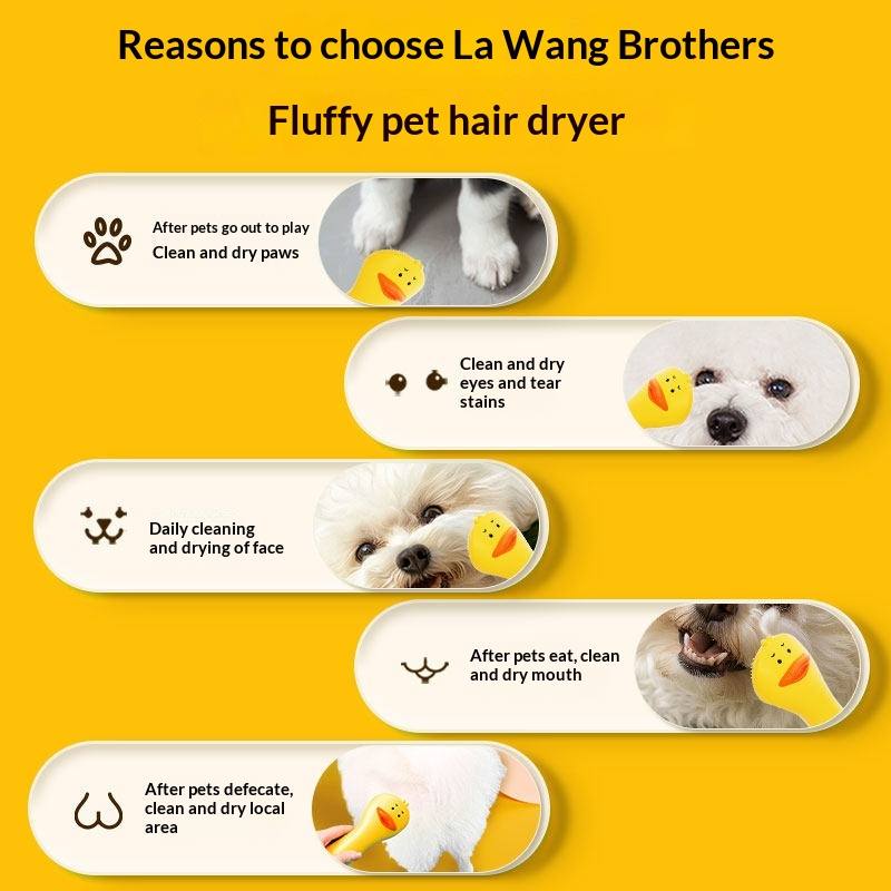 Pet Blow Dryer With Fur Fluffing