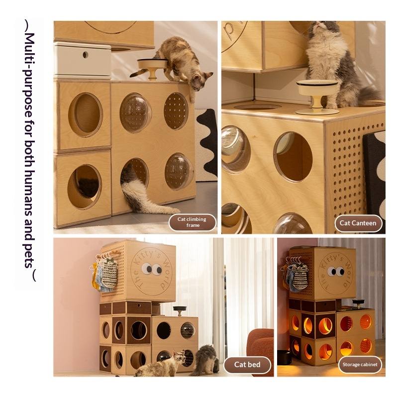 Cabinet-Style Cat House Villa