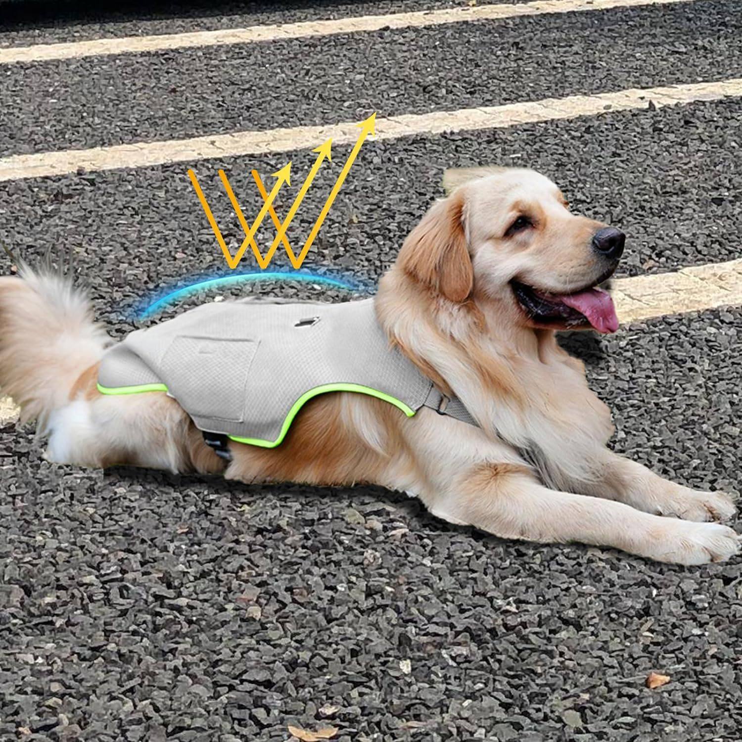 Reflective Dog Cooling Vest With Ice Packs