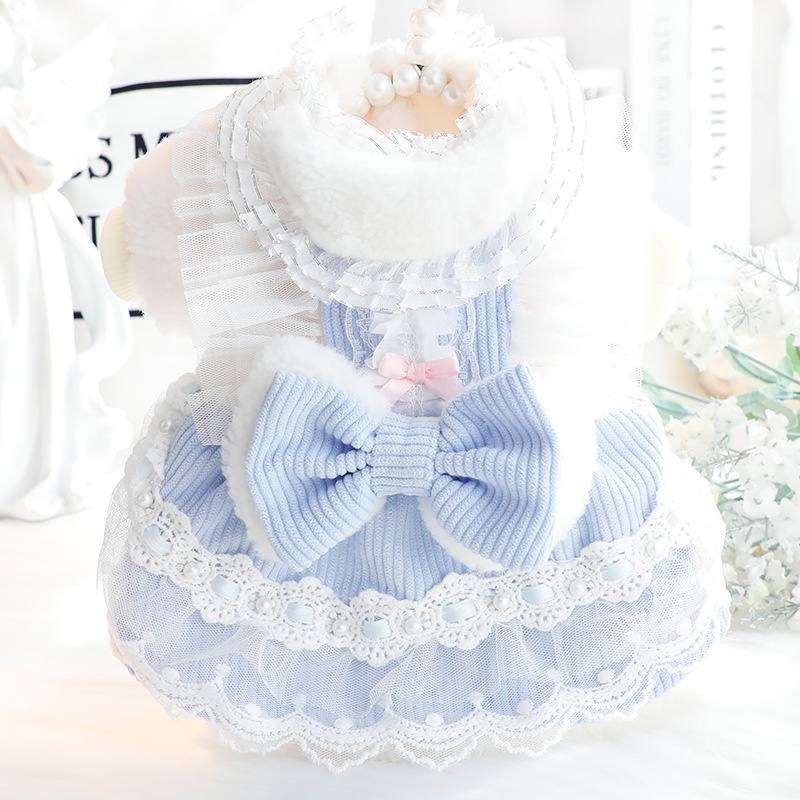 Lace-Trimmed Bow Pet Outfit