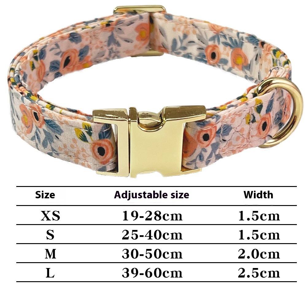 Floral Metal Pet Name Collar