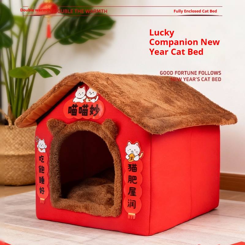 Semi-Enclosed Warm Winter Cat House