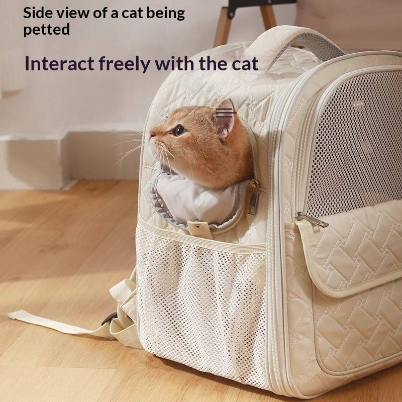 Quilted Mesh Cat Backpack Carrier