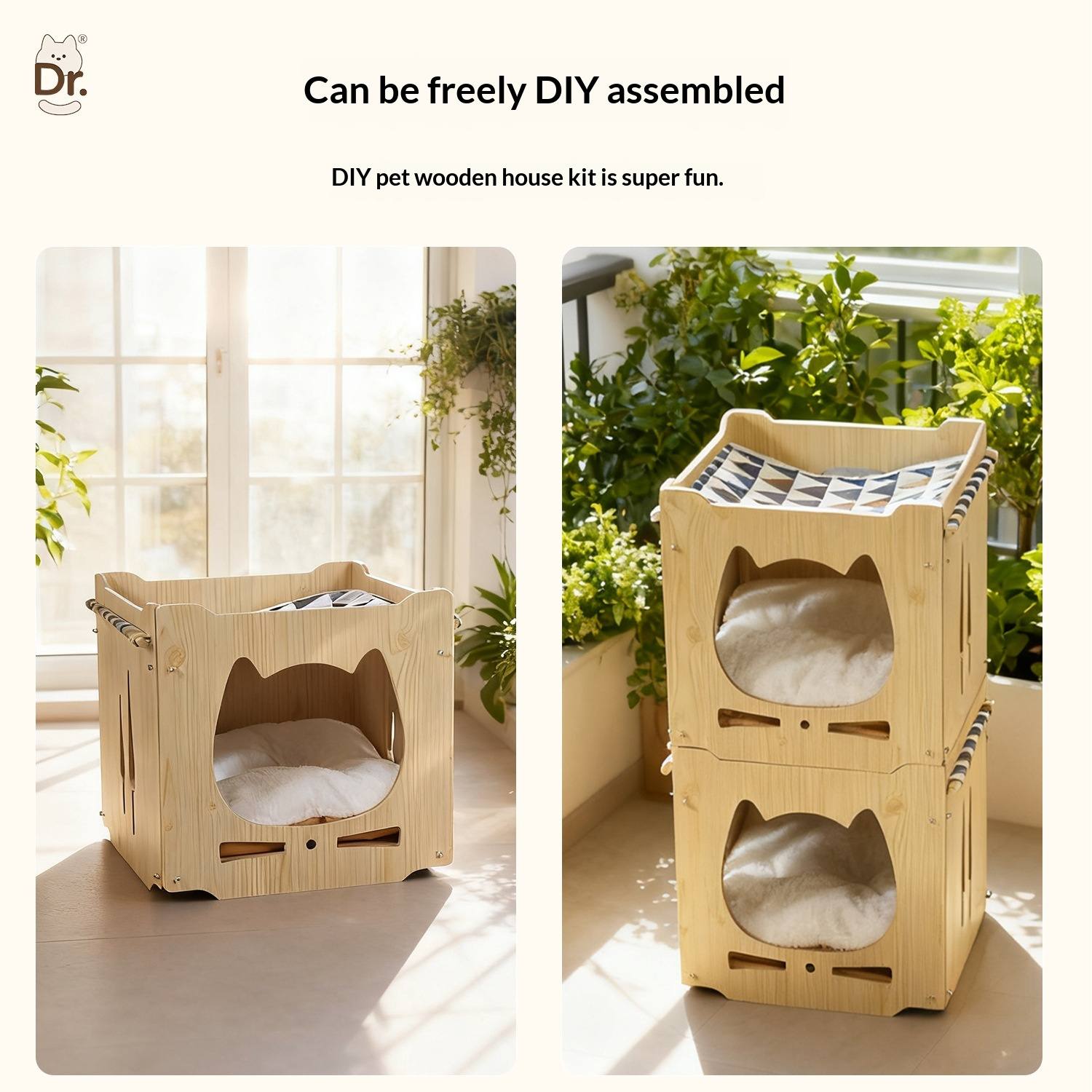 Stackable Wooden Cat Bed