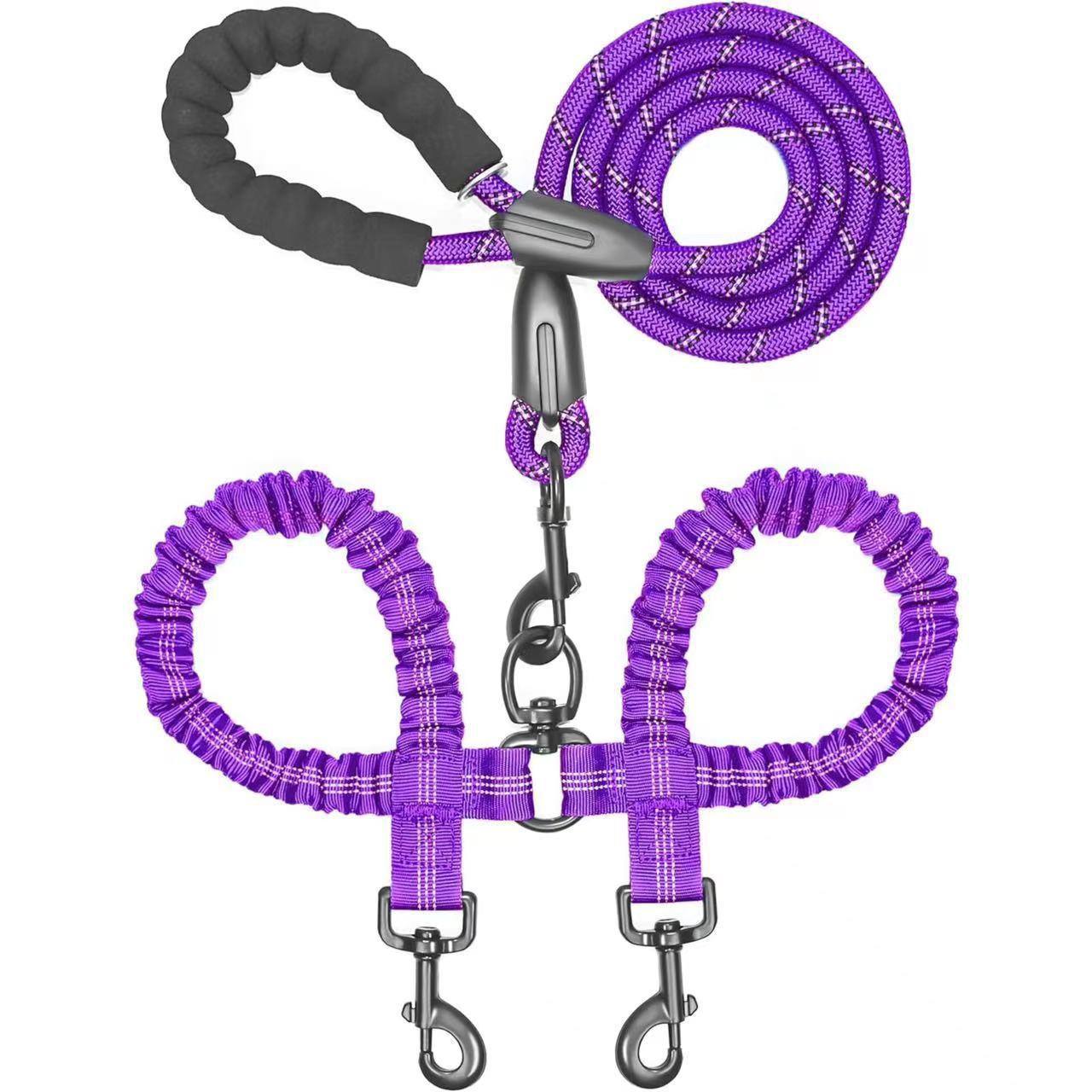 No-Tangle Dual Dog Lead With Padded Handle