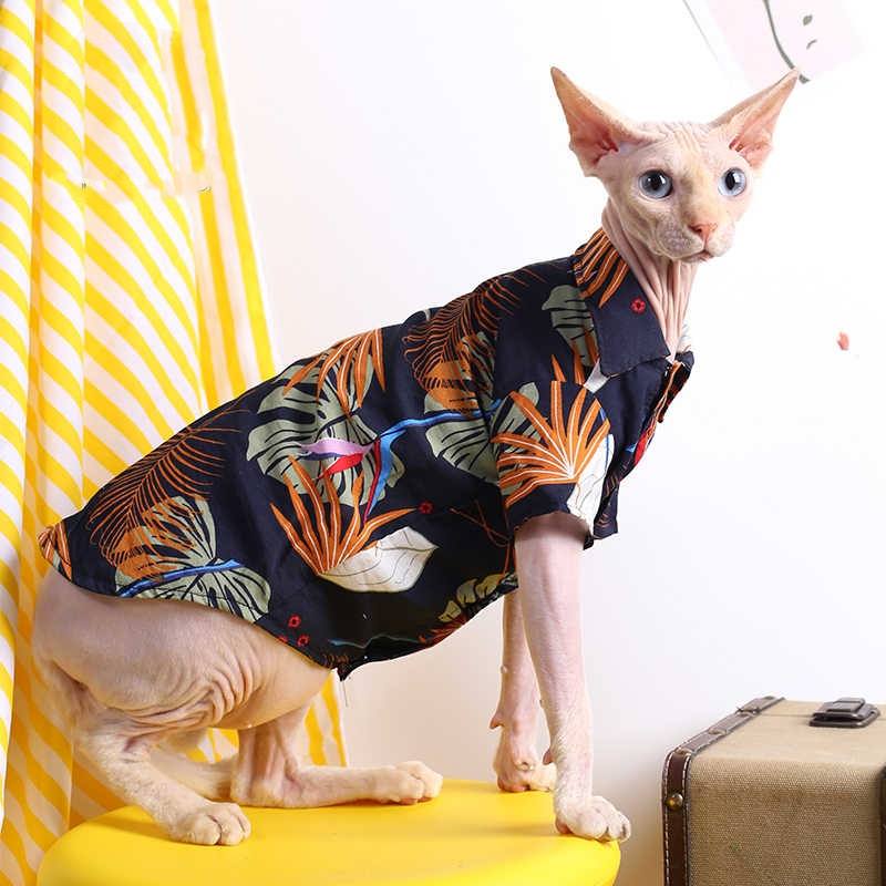 Sphynx Cat Hawaiian Button-Up Shirt