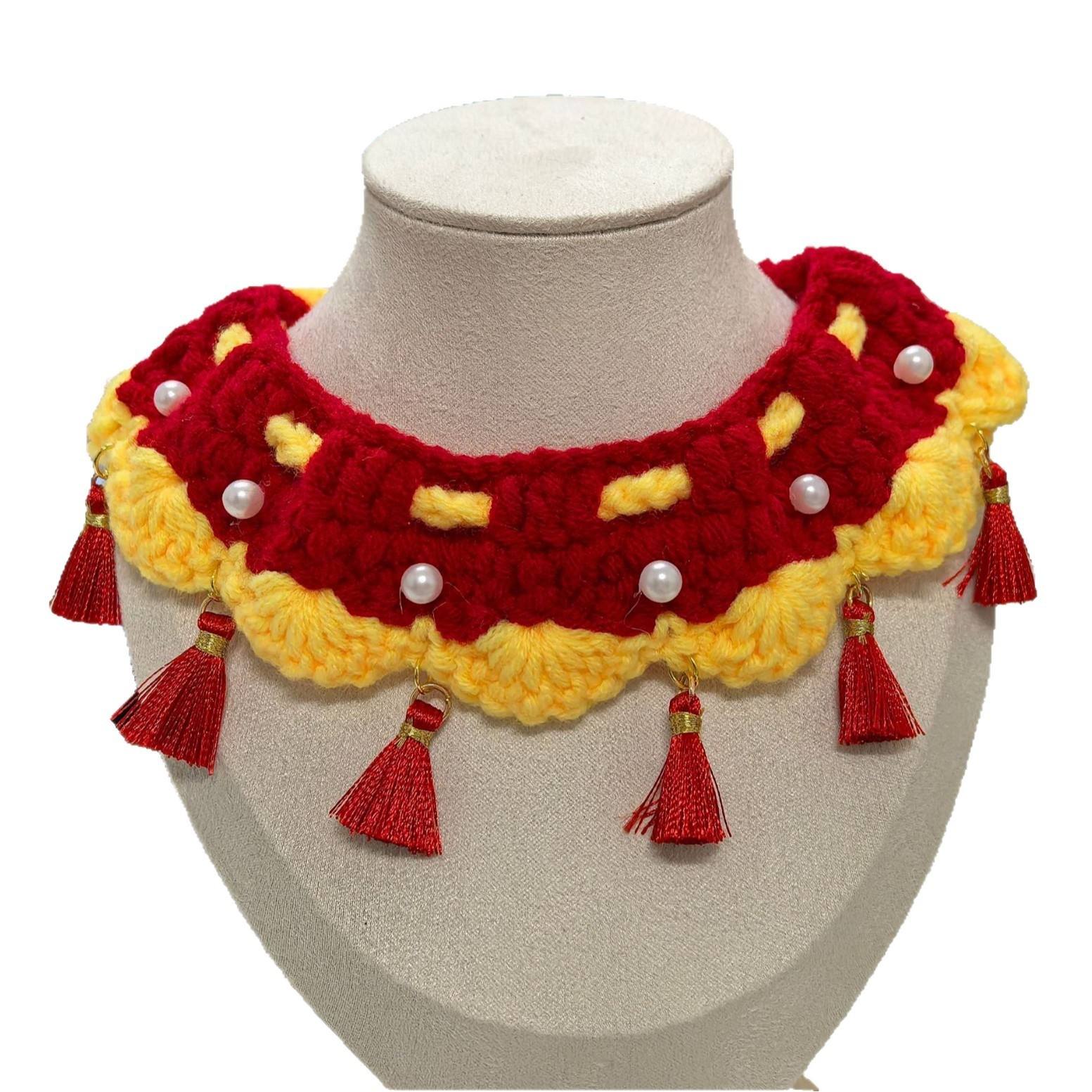 Festive Knitted Pet Scarf