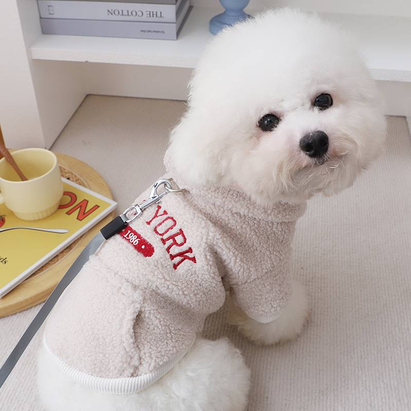 Retro York Embroidered Hoodie Leash Attachment Dogs