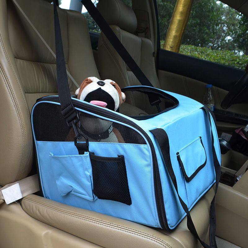 Pet Car Seat Booster Carrier with Safety Strap