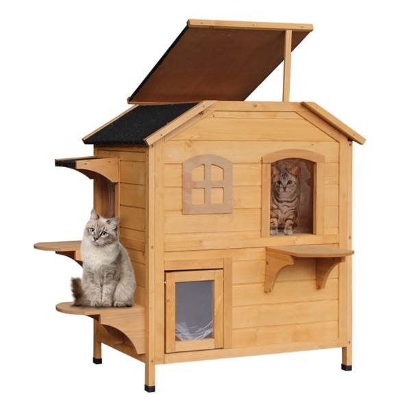 Wooden Outdoor Cat House