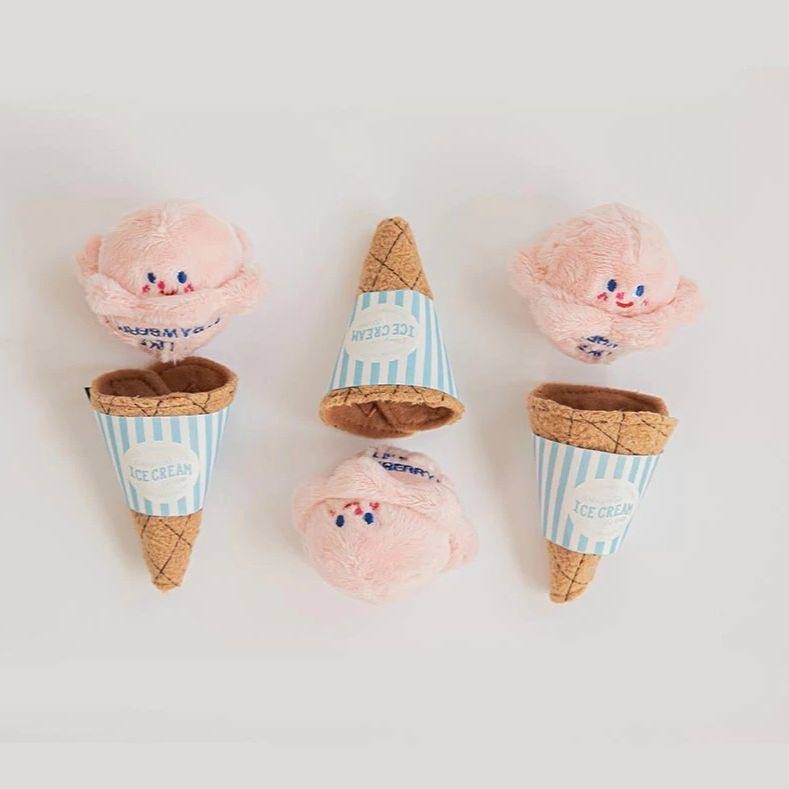 Plush Ice Cream Cone Squeaky Pet Toy