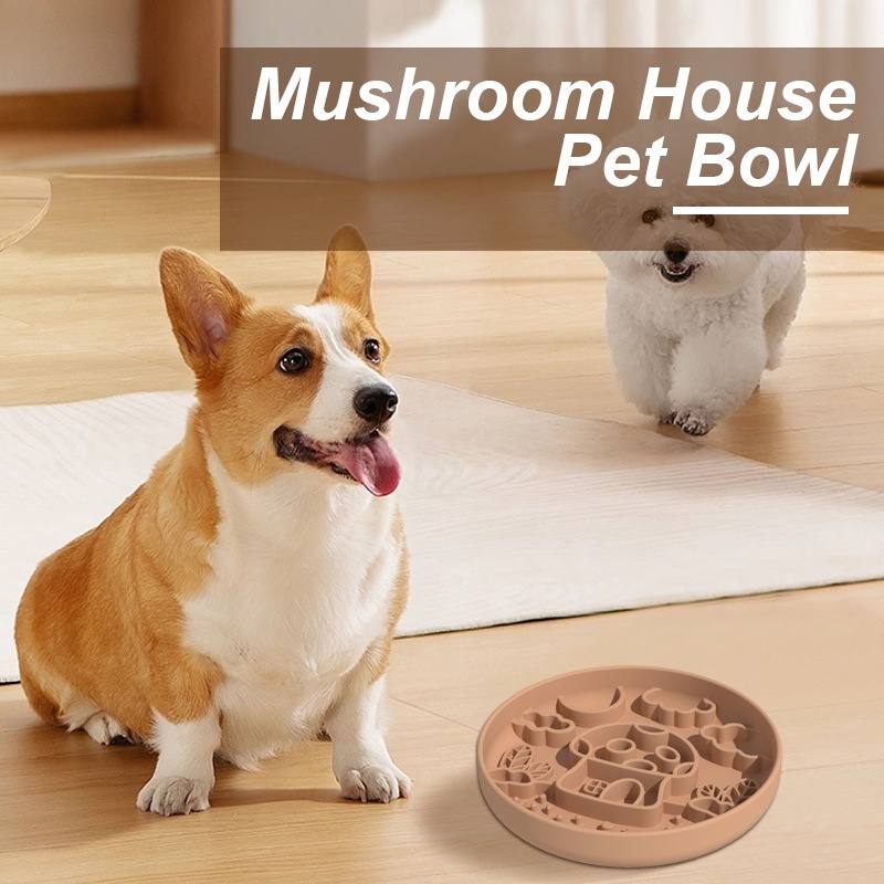 Silicone Mushroom Slow Feeder Bowl