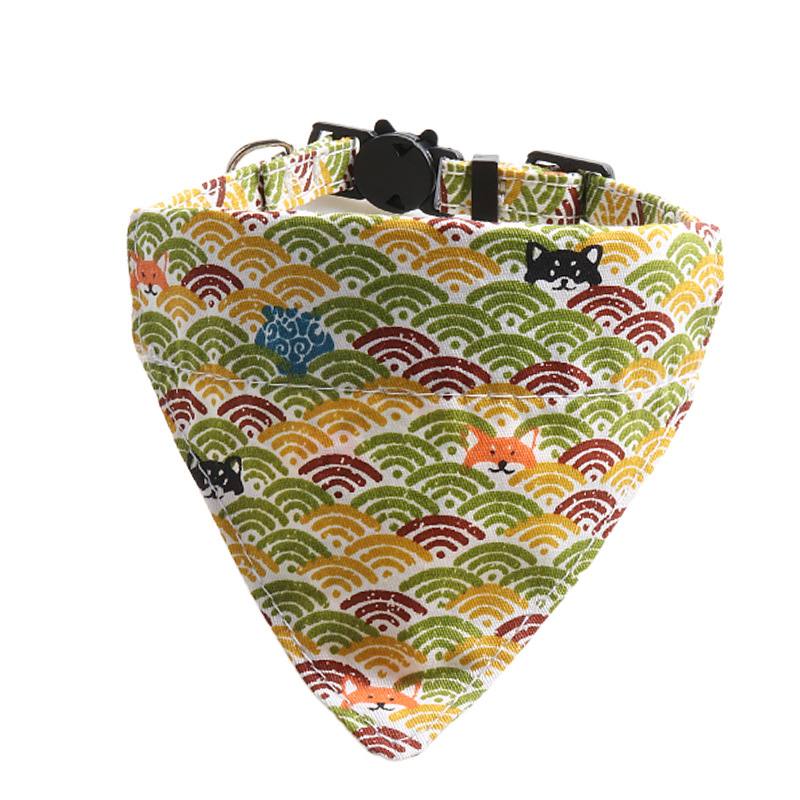 Japanese Pattern Cat Collar Bandana