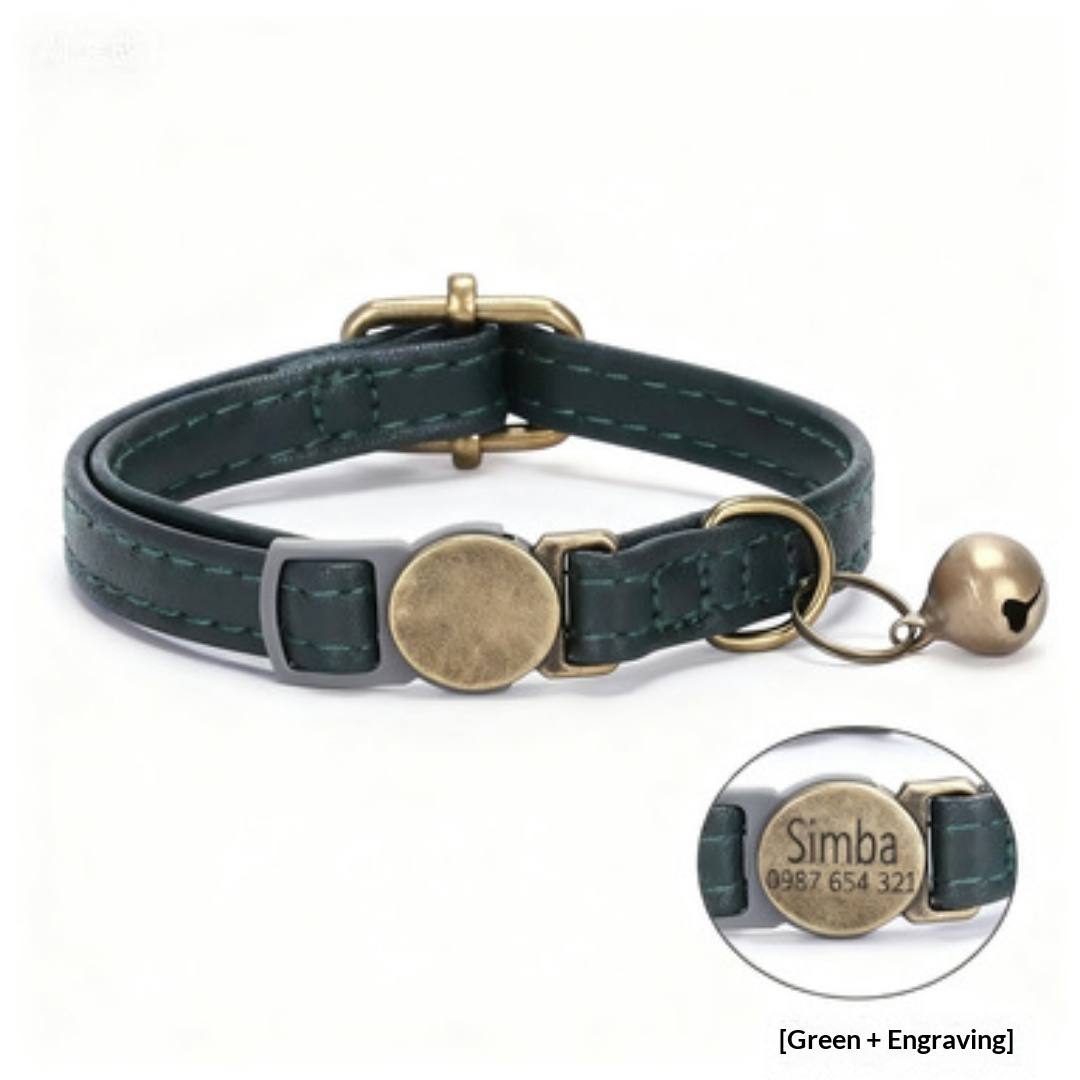 Retro Leather Cat Collar