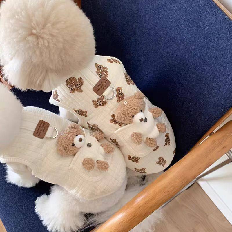 Padded Dog Coat With Built-In Lead Ring