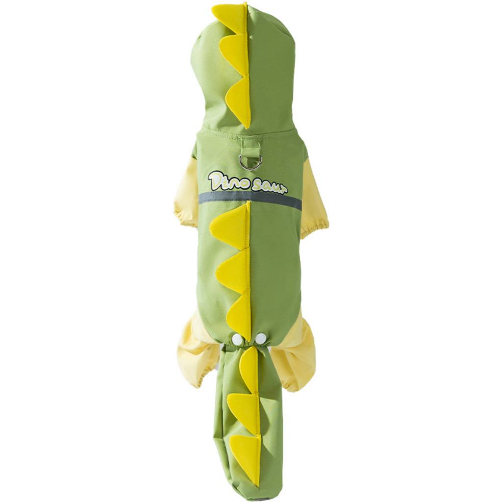 Hooded Dinosaur Dog Raincoat
