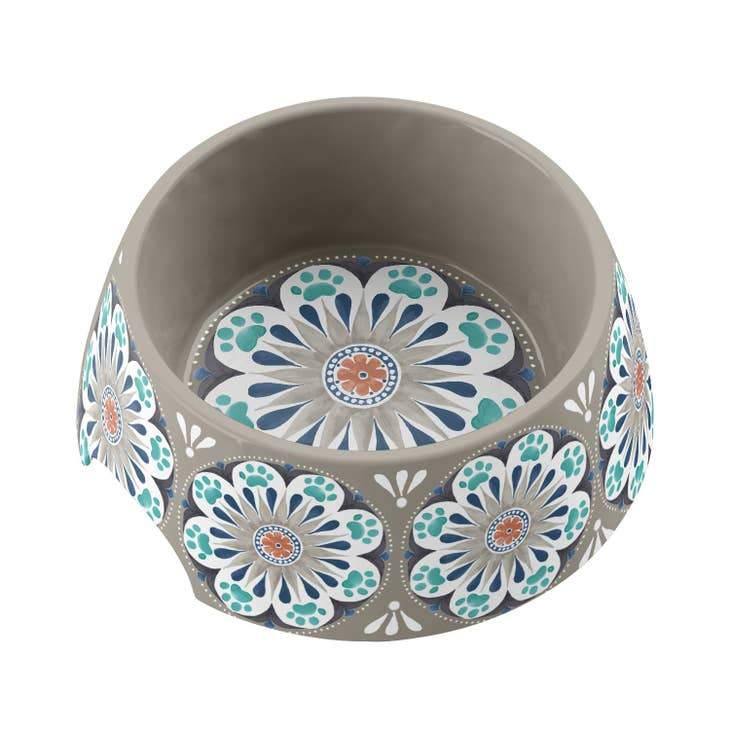 Tarhong Carmel Medallion Melamine Dog Bowl