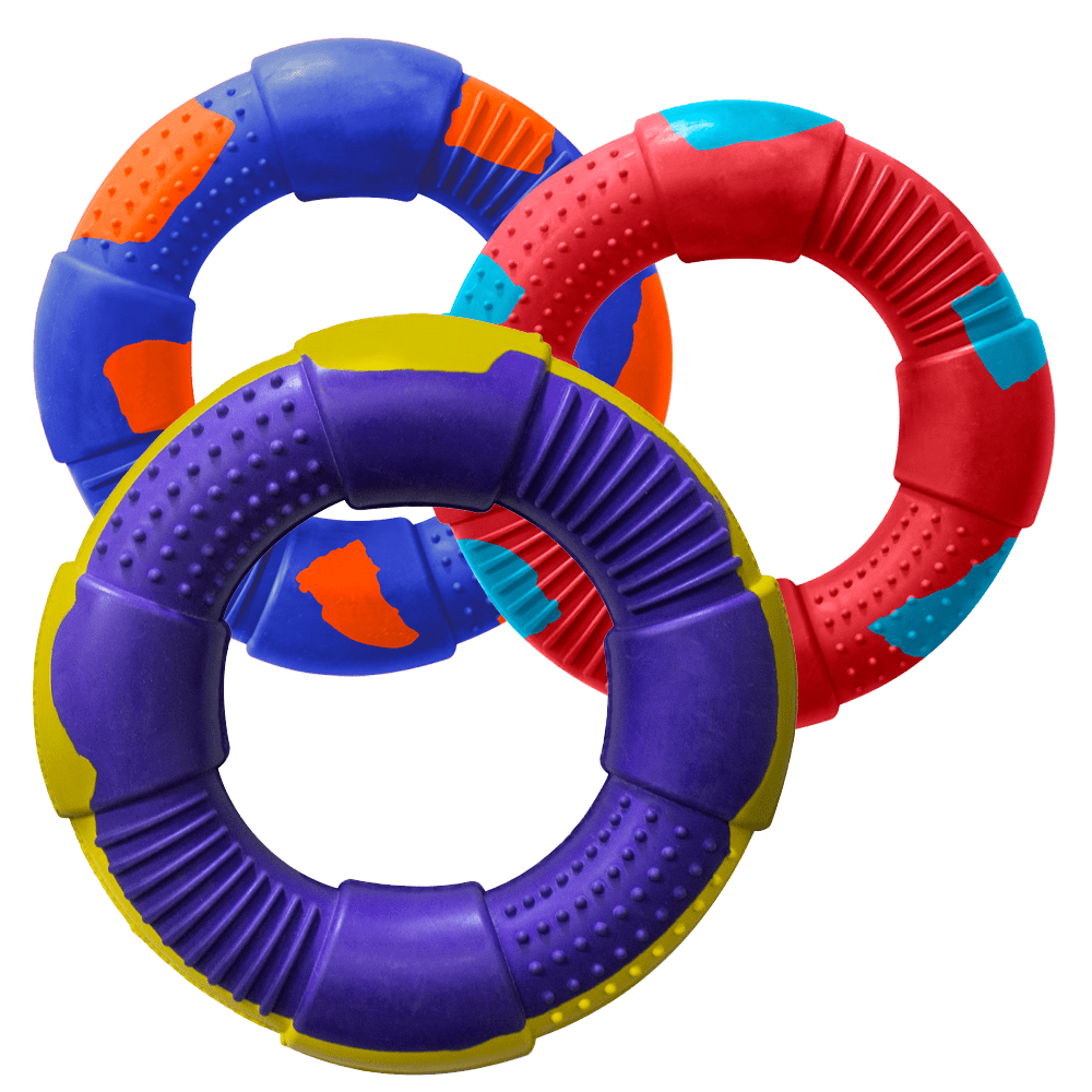 Natural Rubber Ring Chew Toy — Medium & Large