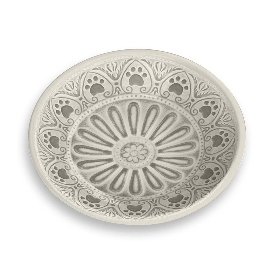 Tarhong Medallion Paw Print Melamine Pet Saucer