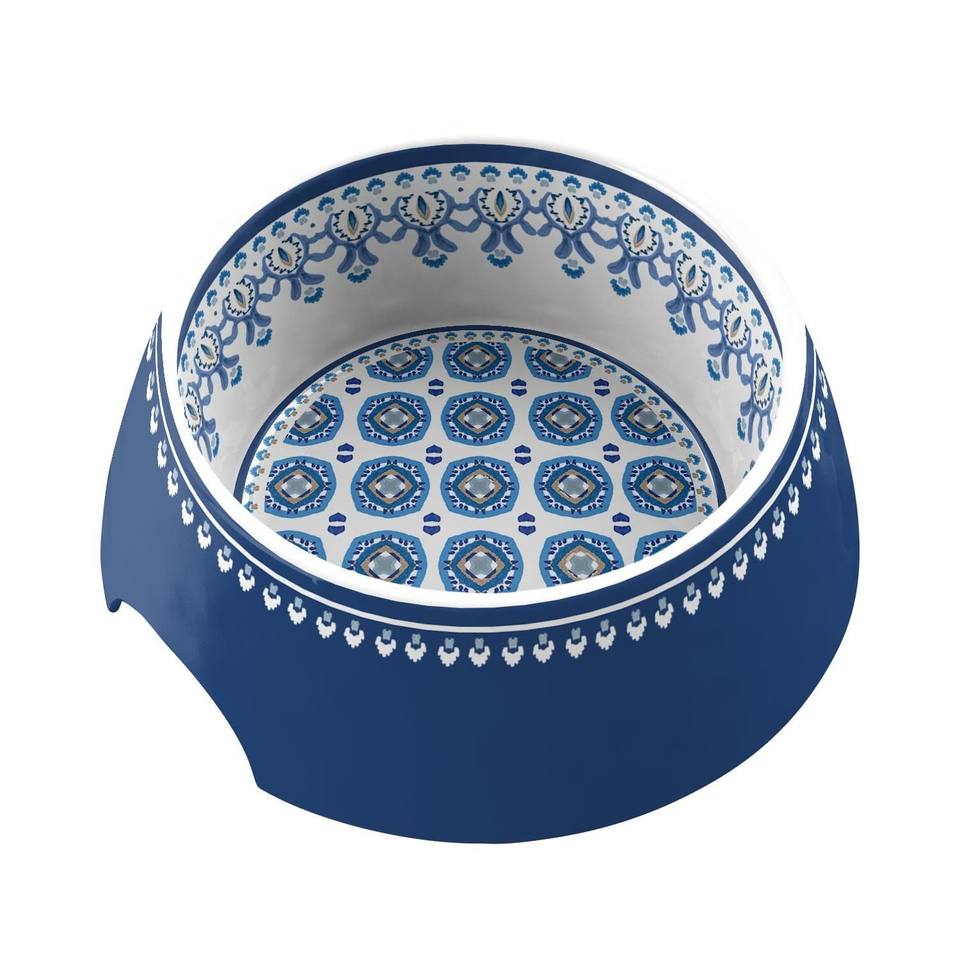 Tarhong Moroccan Style Melamine Dog Bowl – Indigo